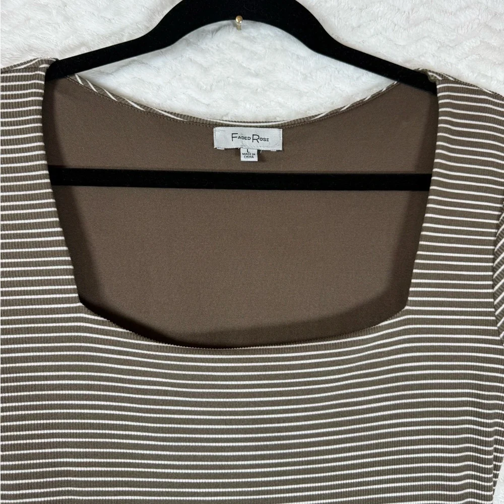 Faded Rose Chic Striped Midi Dress in Black and White. So soft - Picture 6 of 8